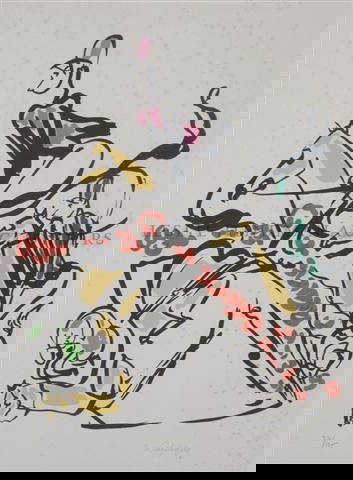 Charles Lapicque, (French, 1898-1988), Untitled: Charles Lapicque (French, 1898-1988) Untitled color lithograph edition 24/175, signed (lower right) 21 x 17 inches.