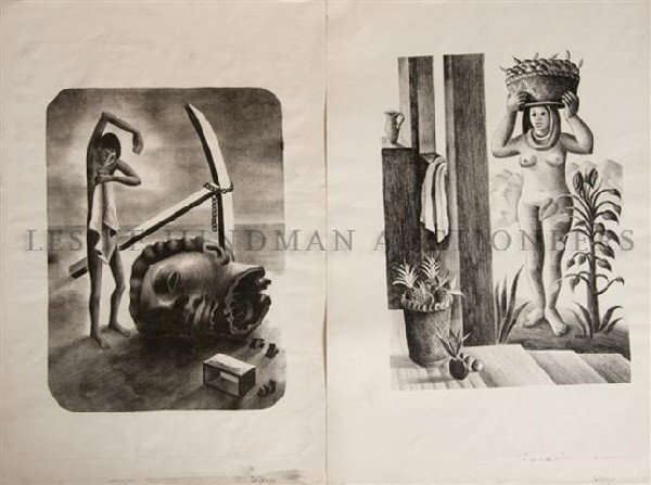 After Julio de Diego, (American/Spanish, 1900-1979), A : After Julio de Diego (American/Spanish, 1900-1979) A group of three works lithographs each 13 x 9 inches.