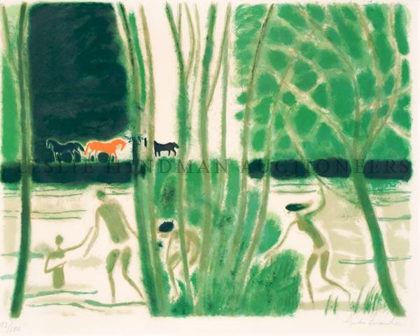 Andre Brasilier, (French, 1929-2004), Figures in Forest: Andre Brasilier (French, 1929-2004) Figures in Forest lithograph edition 93/180, signed 18 x 24 inches. Property from the Estate of Norma Seidman, Lincolnwood, Illinois