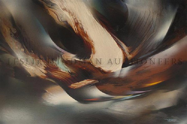 Leonardo Nierman, (Mexican, b. 1932), Tempest: Leonardo Nierman (Mexican, b. 1932) Tempest oil on masonite Property from the Collection of Dora DiPompeo, Chicago, Illinois