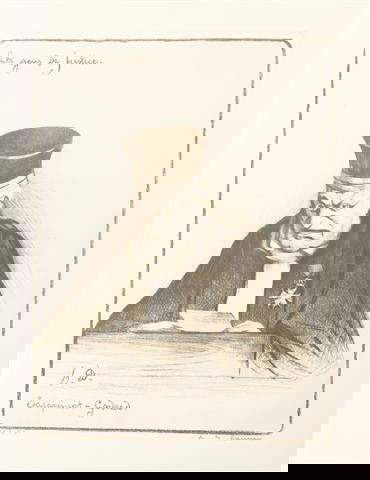 DAUMIER, HONORE: A portfolio of ten prints from Les gens de justice, after Honore Daumier. Limited to 500 copies.