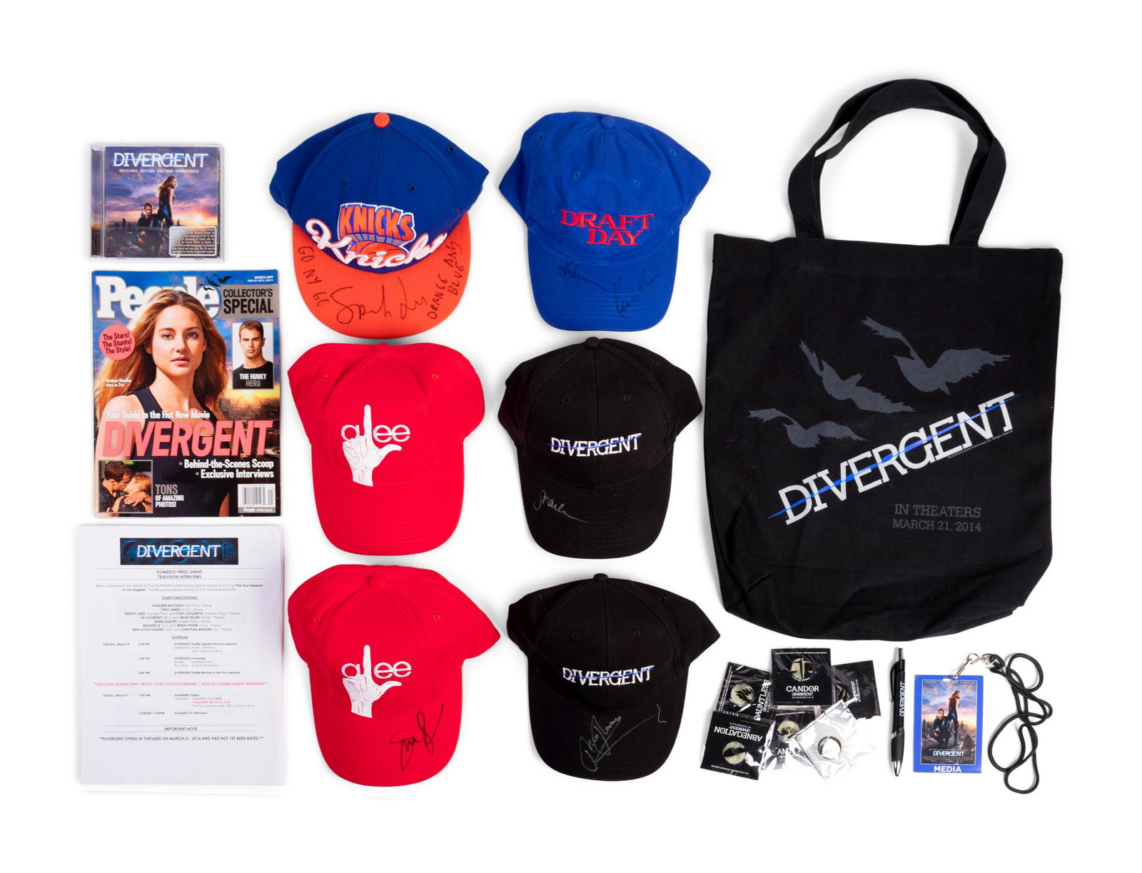 (Film Clothes) A group of signed baseball caps and hats (1 of 6)