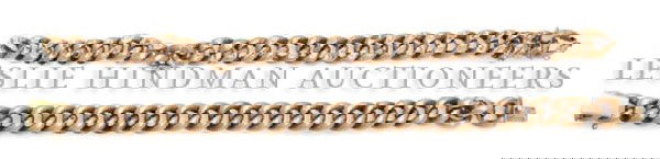 A Group of 18 Karat Yellow Gold Jewelry, 21.50 dwts.: A Group of 18 Karat Yellow Gold Jewelry, consisting of two hollow link bracelets. 21.50 dwts.