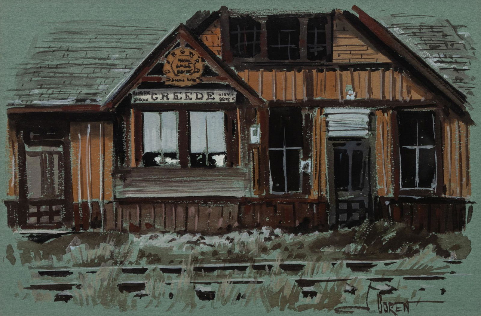 James Boren (American, 1921-1990) Train Station (1 of 3)