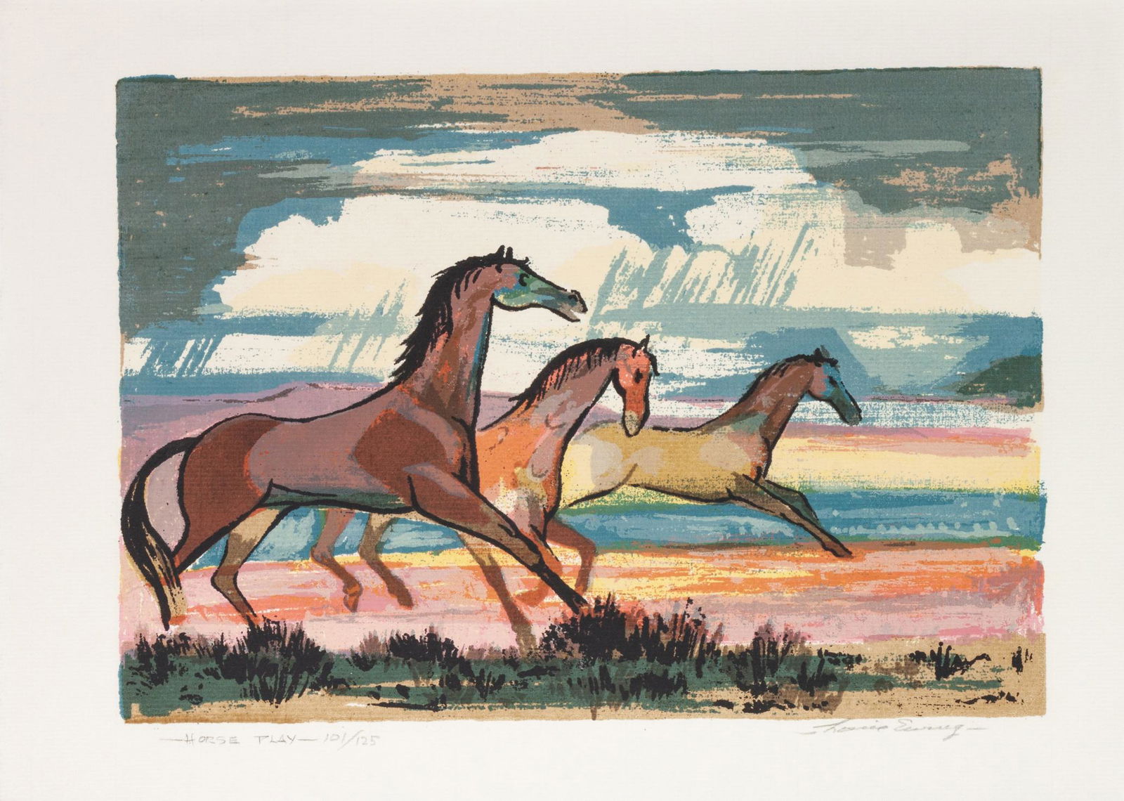 Louie Ewing (American, 1908-1983) Four Works: Horse (1 of 10)