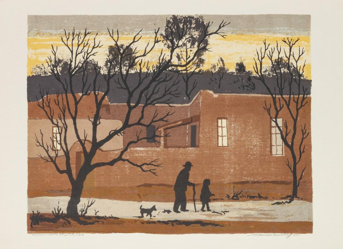 Louie Ewing (American, 1908-1983) Four Works: Sunset - (1 of 9)