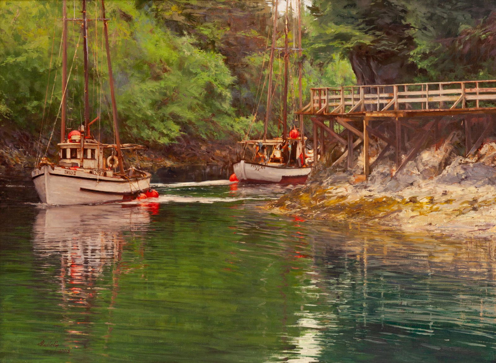 Paul Mullally (American, b. 1947) Alaskan Harbor, 2003 (1 of 3)