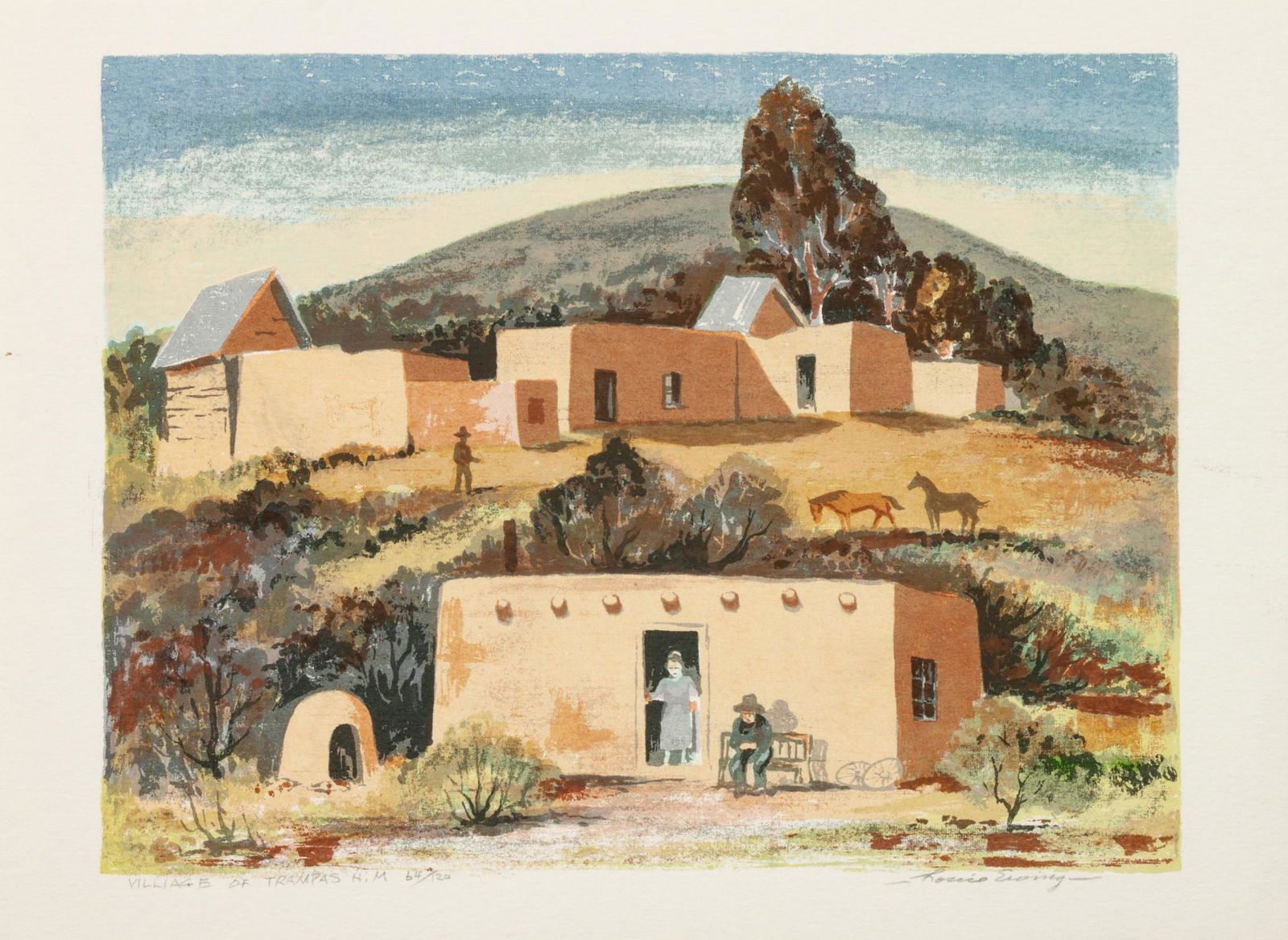 Louie Ewing (American, 1908-1983) Five Works: Village (1 of 11)