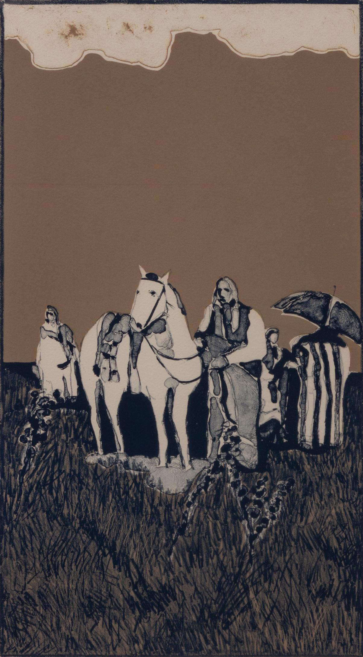 Fritz Scholder (Luiseno, 1937-2005) Indian Landscape, (1 of 4)