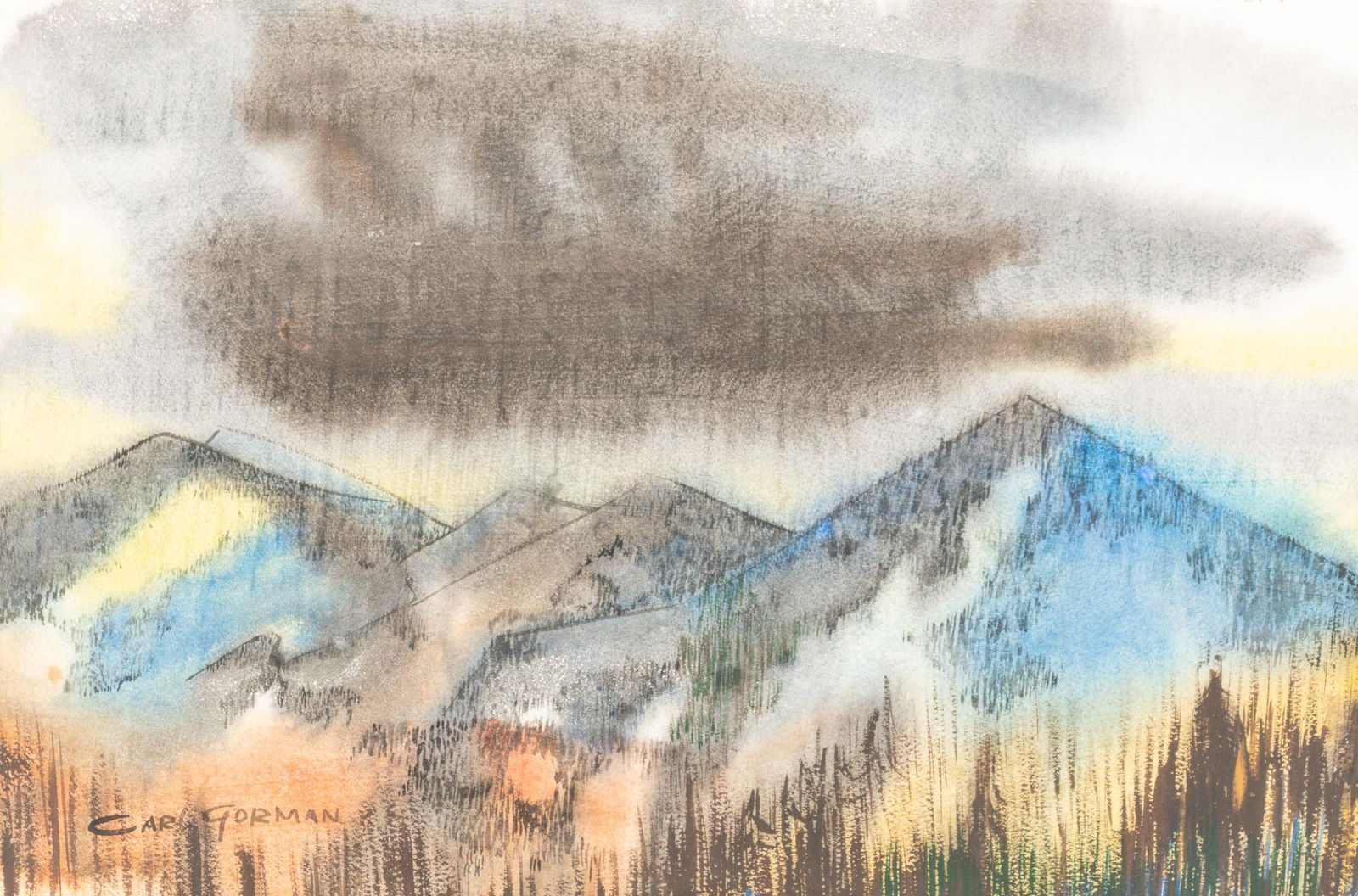 Carl N. Gorman (Dine, 1907-1998) Taos Mountains (1 of 5)