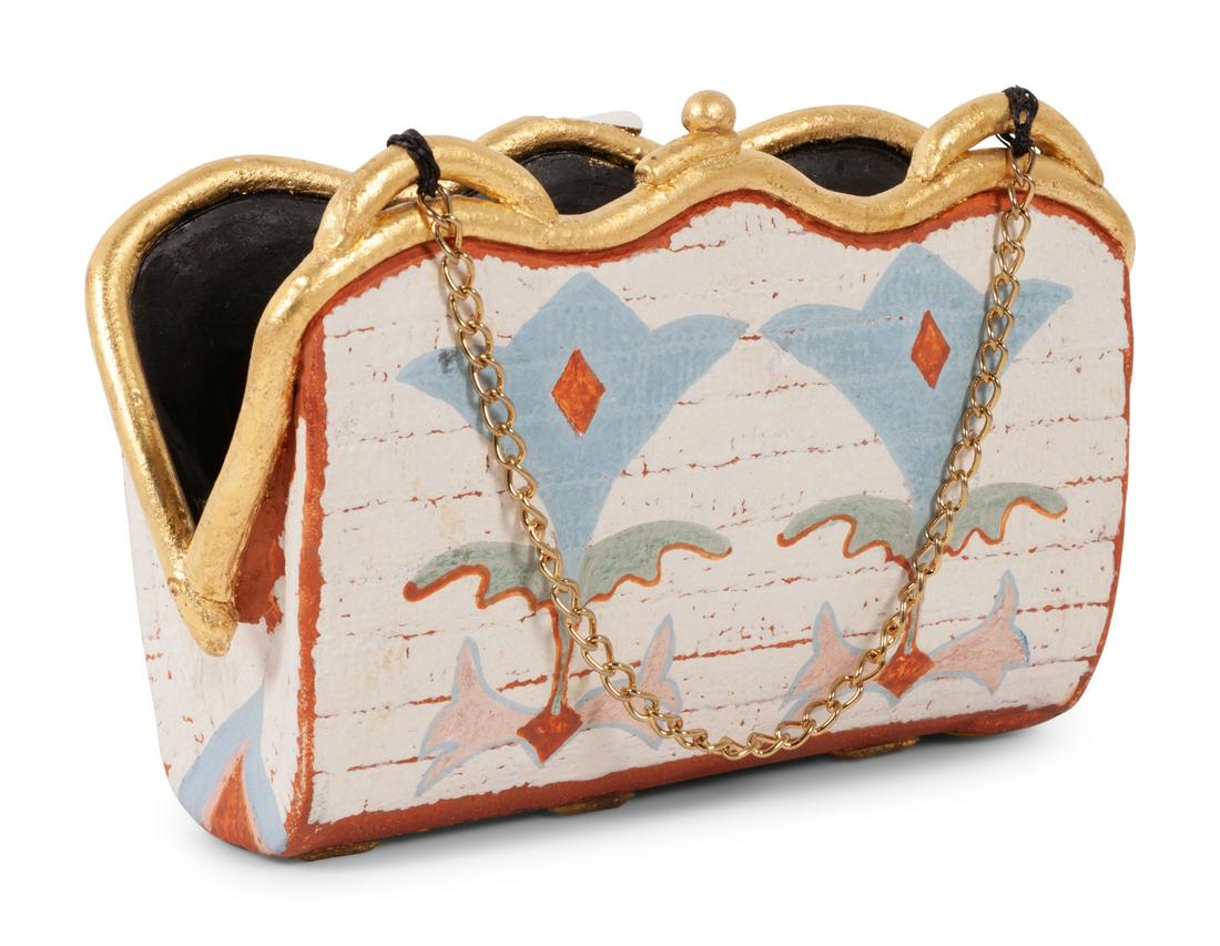 Anita Fields (Osage / Muscogee, b. 1951) Ceramic Purse, (1 of 4)