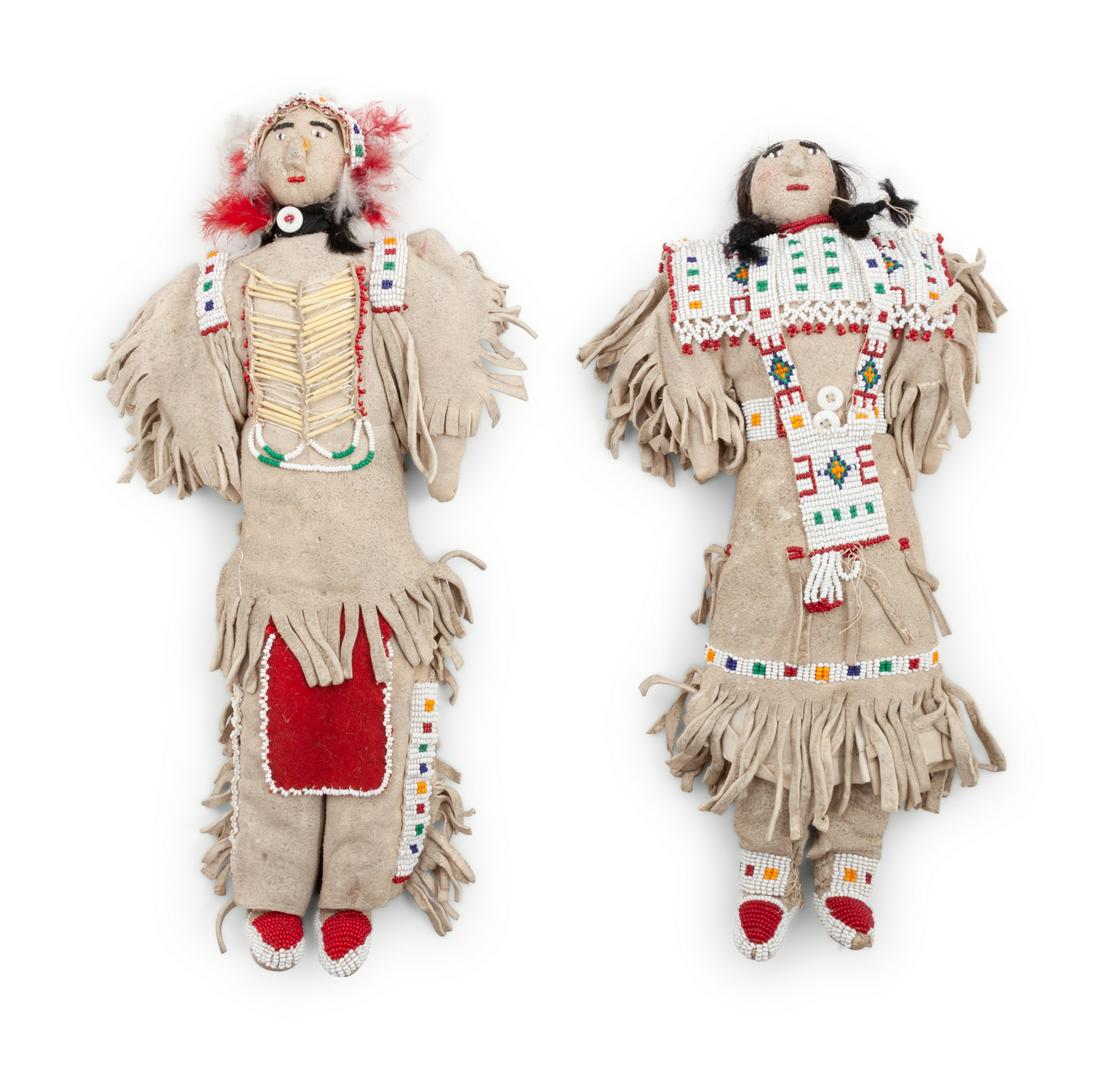 Ute Beaded Hide Dolls, Pair (1 of 5)