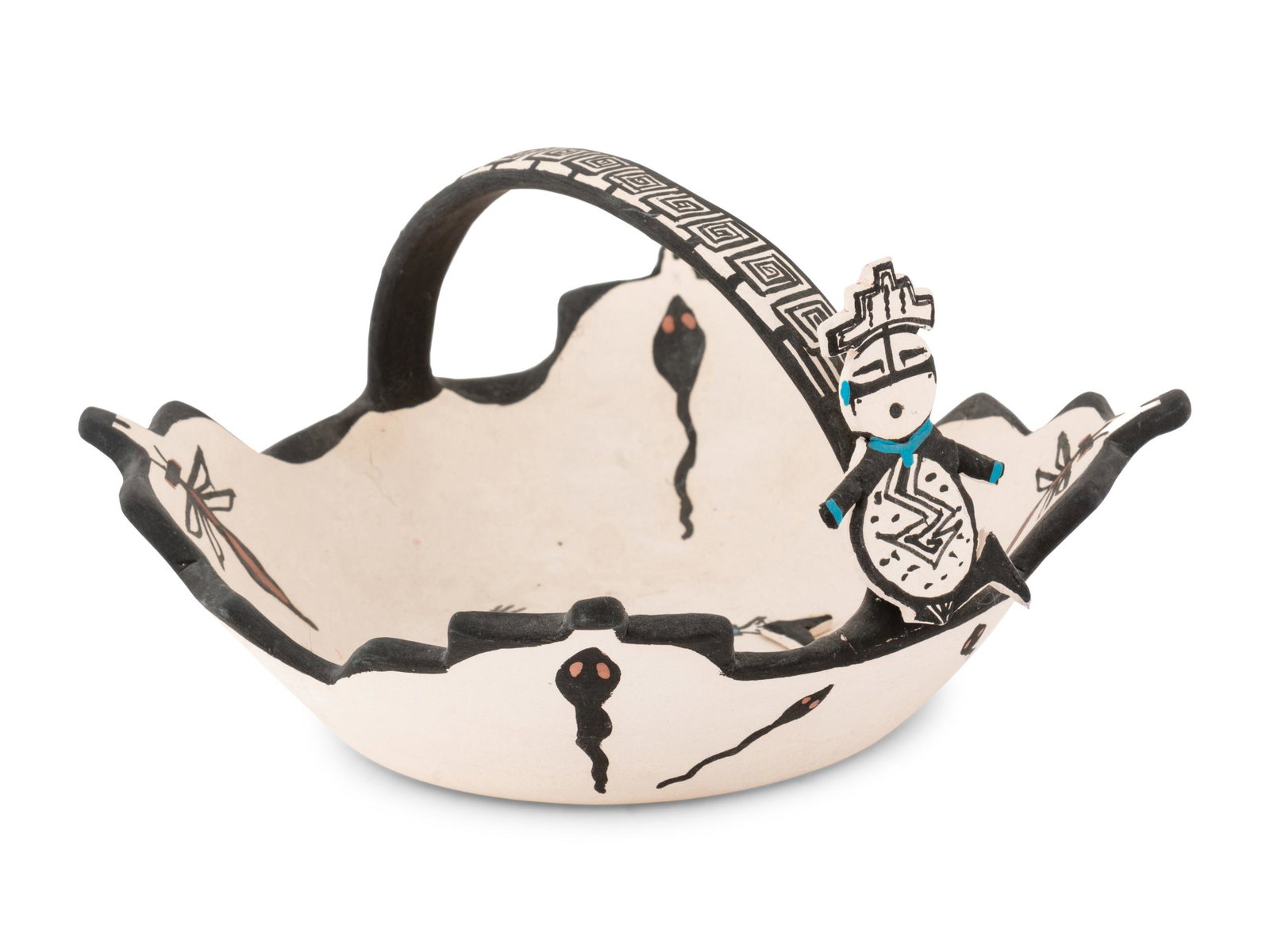 Tim Edaakie (Zuni, 1977-2020) Kiva Pottery Bowl, 1992: Tim Edaakie (Zuni, 1977-2020) Kiva Pottery Bowl, 1992 signed and dated on base height 3 1/2 inches