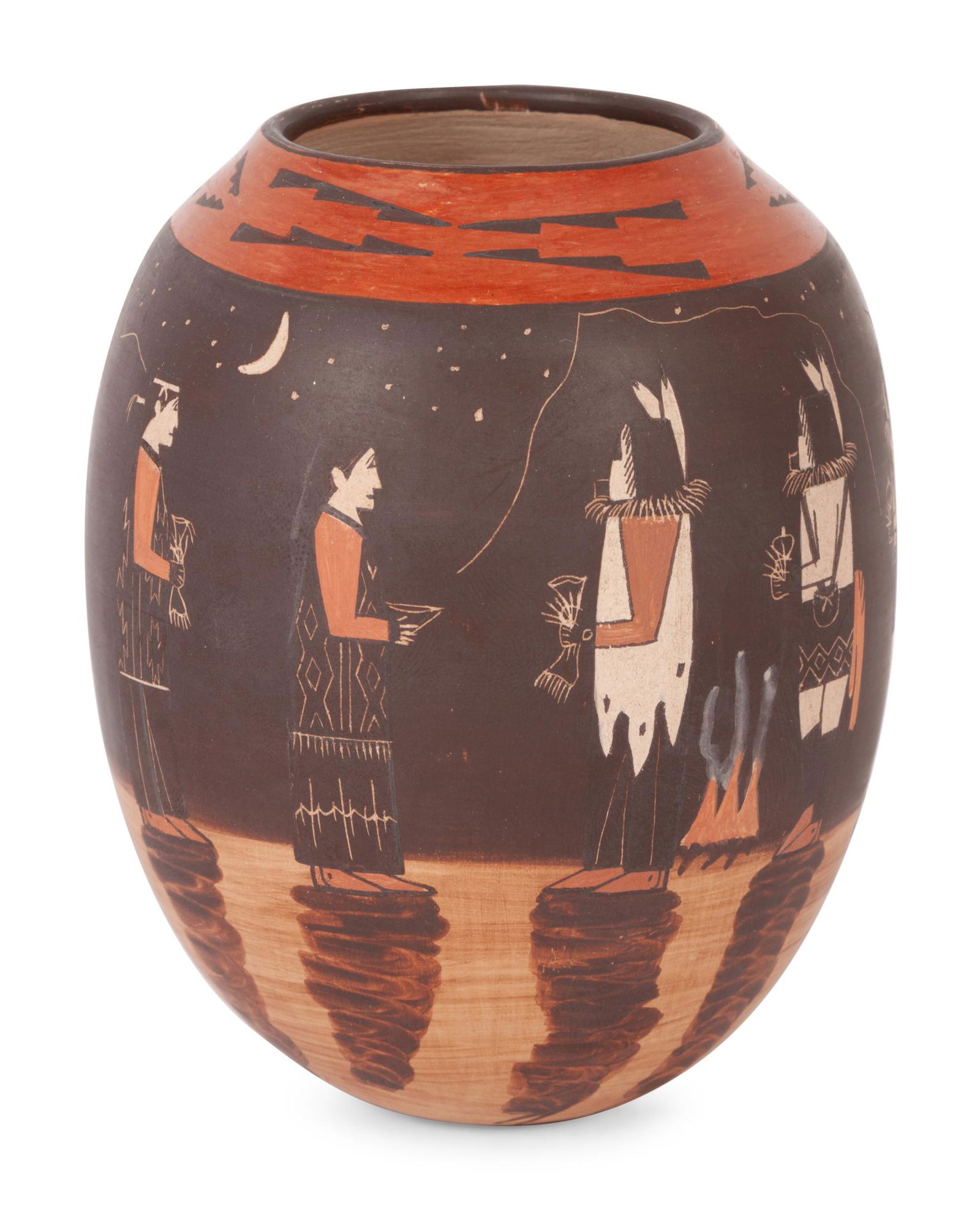 Ida Sahmie (Dine, b. 1960) Yeibichai Dancers Pot, 2000 (1 of 5)