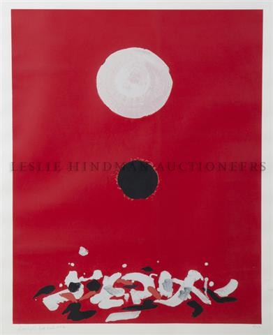 Adolph Gottlieb, (American, 1903-1974), Crimson Gro: Adolph Gottlieb (American, 1903-1974) Crimson Ground, 1972 serigraph on wove paper signed and dated (lower right) 23 7/8 x 17 3/4 inches.