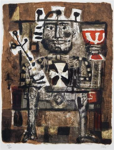 Antoni Clave, (Spanish, 1913-2005), King, 1959: Antoni Clave (Spanish, 1913-2005) King, 1959 color lithograph edition 142/200, signed (lower right) 19 1/4 x 15 inches. Property from the Estate of Marjorie C. Barnett, M.D., Chicago, Illinois