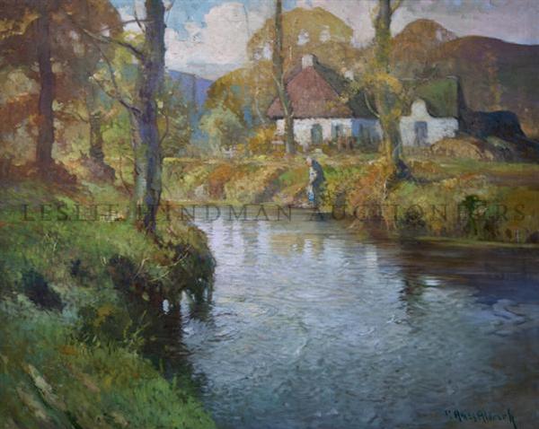 George Ames Aldrich, (American, 1872-1941), Creek : George Ames Aldrich (American, 1872-1941) Creek Scene oil on canvas signed (lower right) 23 1/2 x 29 1/2 inches.