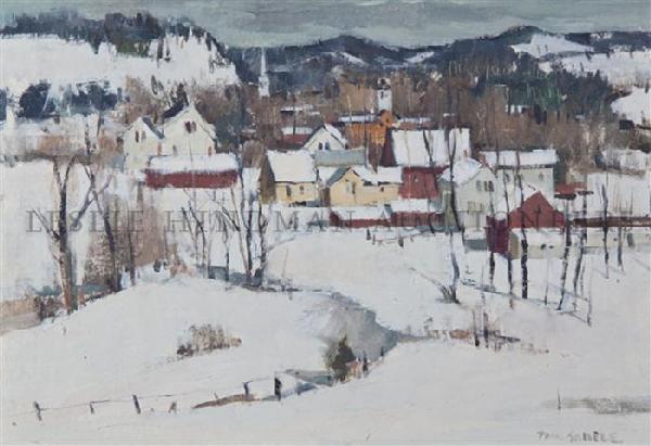 Paul Sample, (American, 1894-1974), New England Vi: Paul Sample (American, 1894-1974) New England Village in Winter oil on canvasboard signed (lower right) 13 1/4 x 19 1/4 inches.