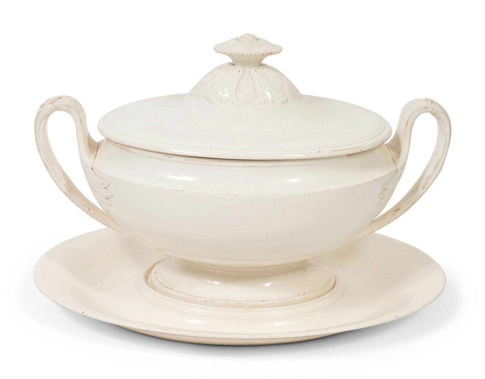 A French White Glazed Faience Tureen and Underplate (1 of 3)