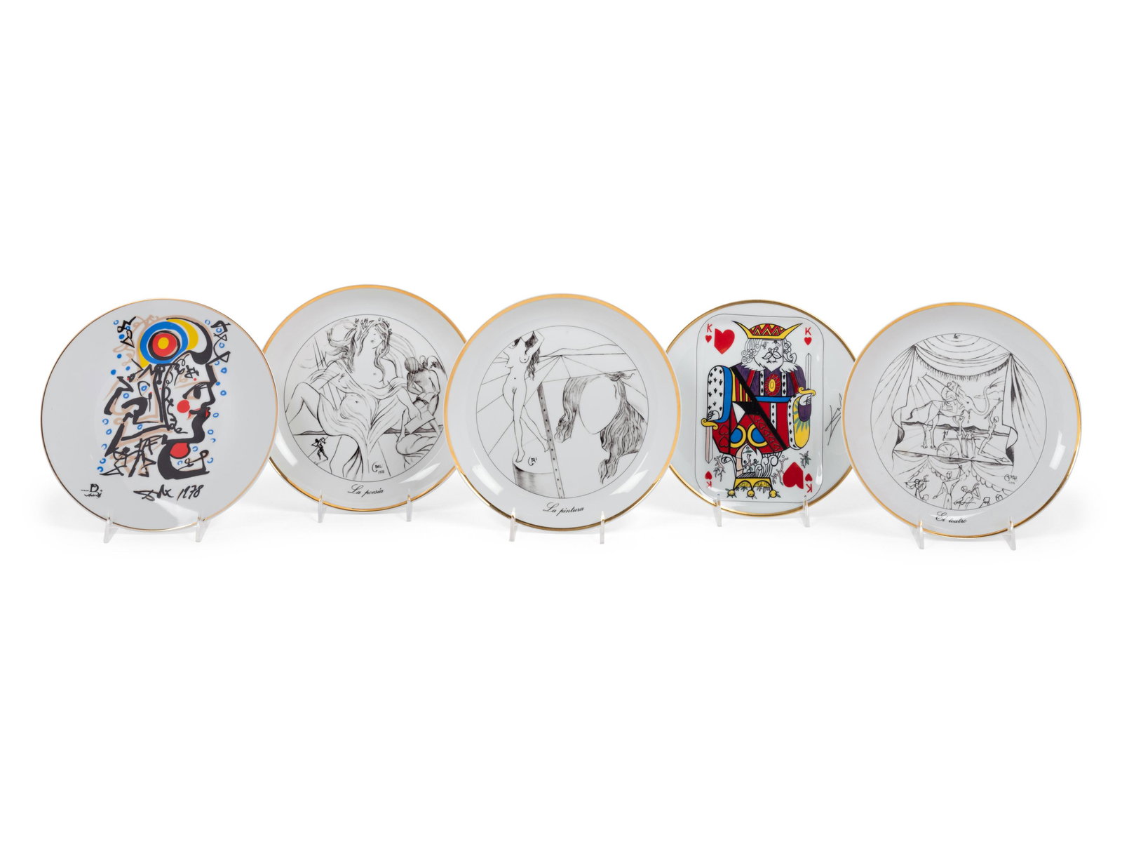 Five Continental Salvador Dali-Themed Porcelain Plates (1 of 4)