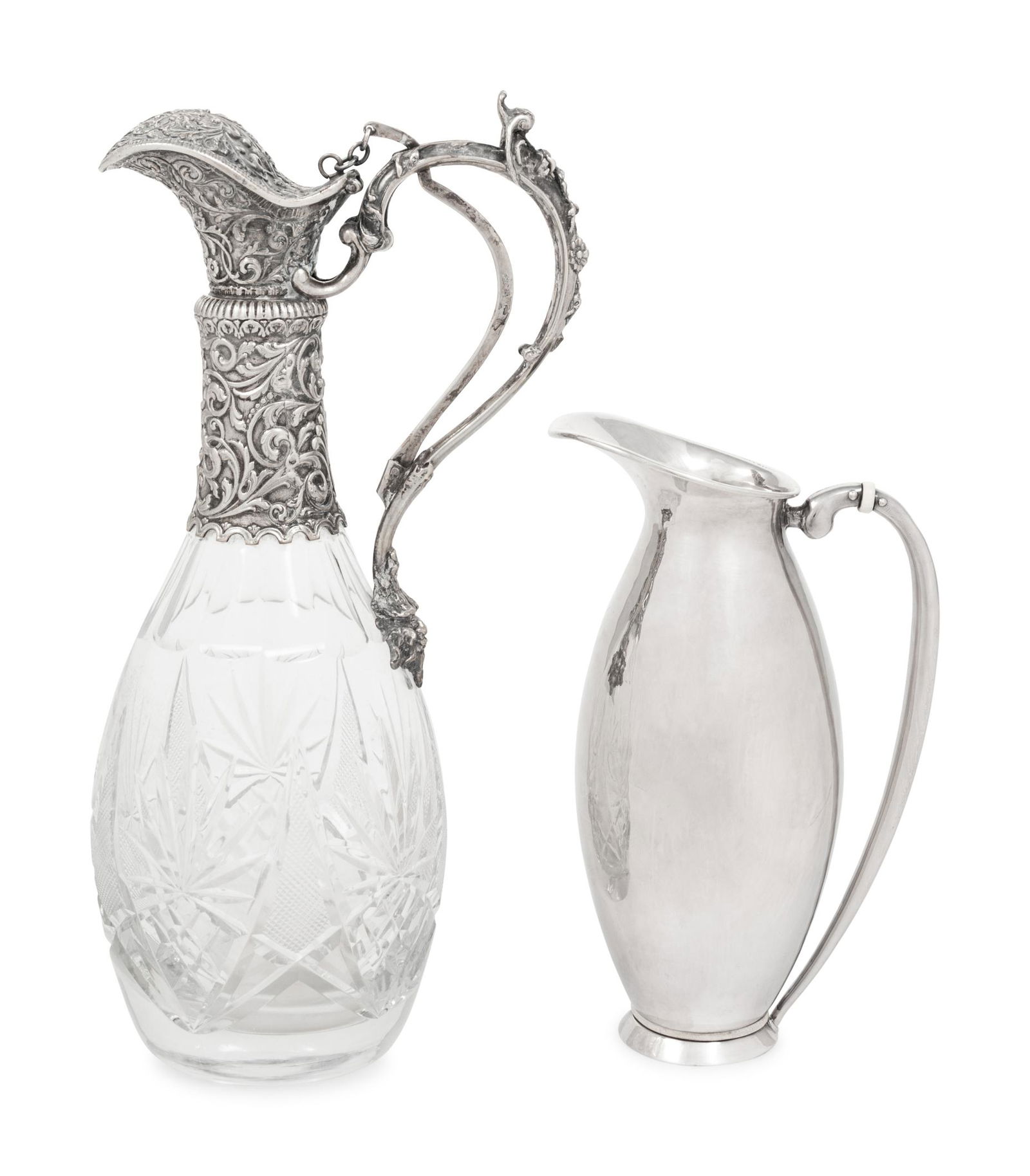 A Silver Mounted Cut Glass Claret Jug and a Danish (1 of 4)