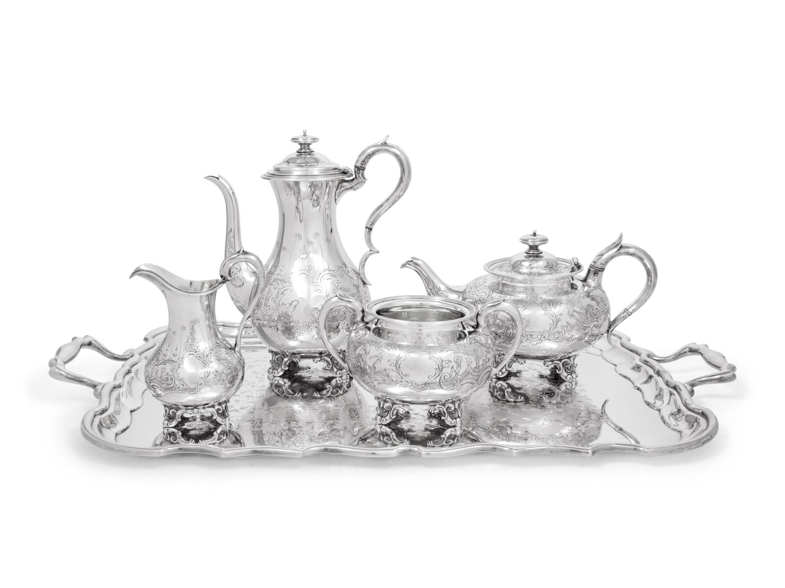 A Victorian Silver Four-Piece Tea and Coffee Service (1 of 4)