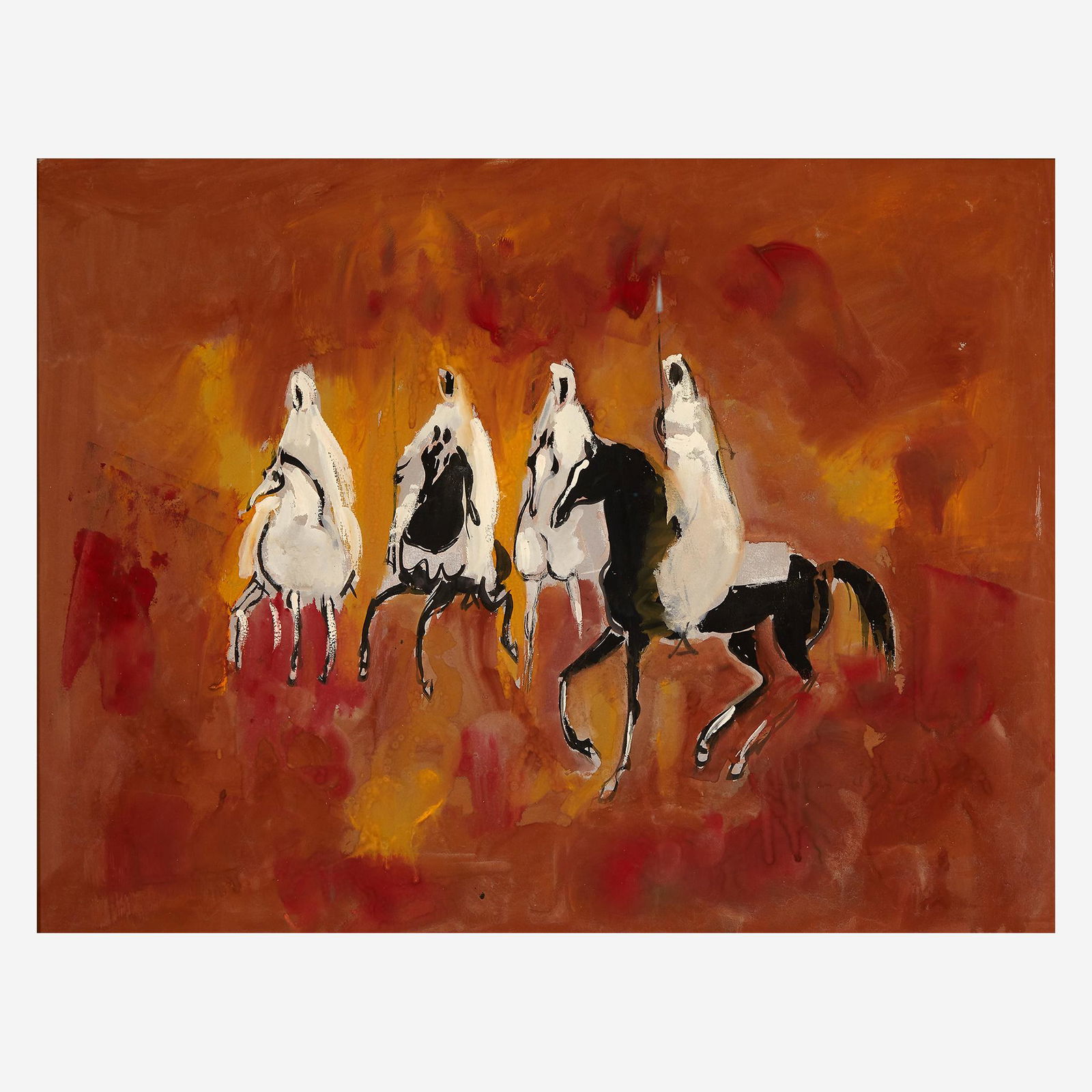Hassan el Glaoui (French, 1924-2018) Arab Horsemen (1 of 2)