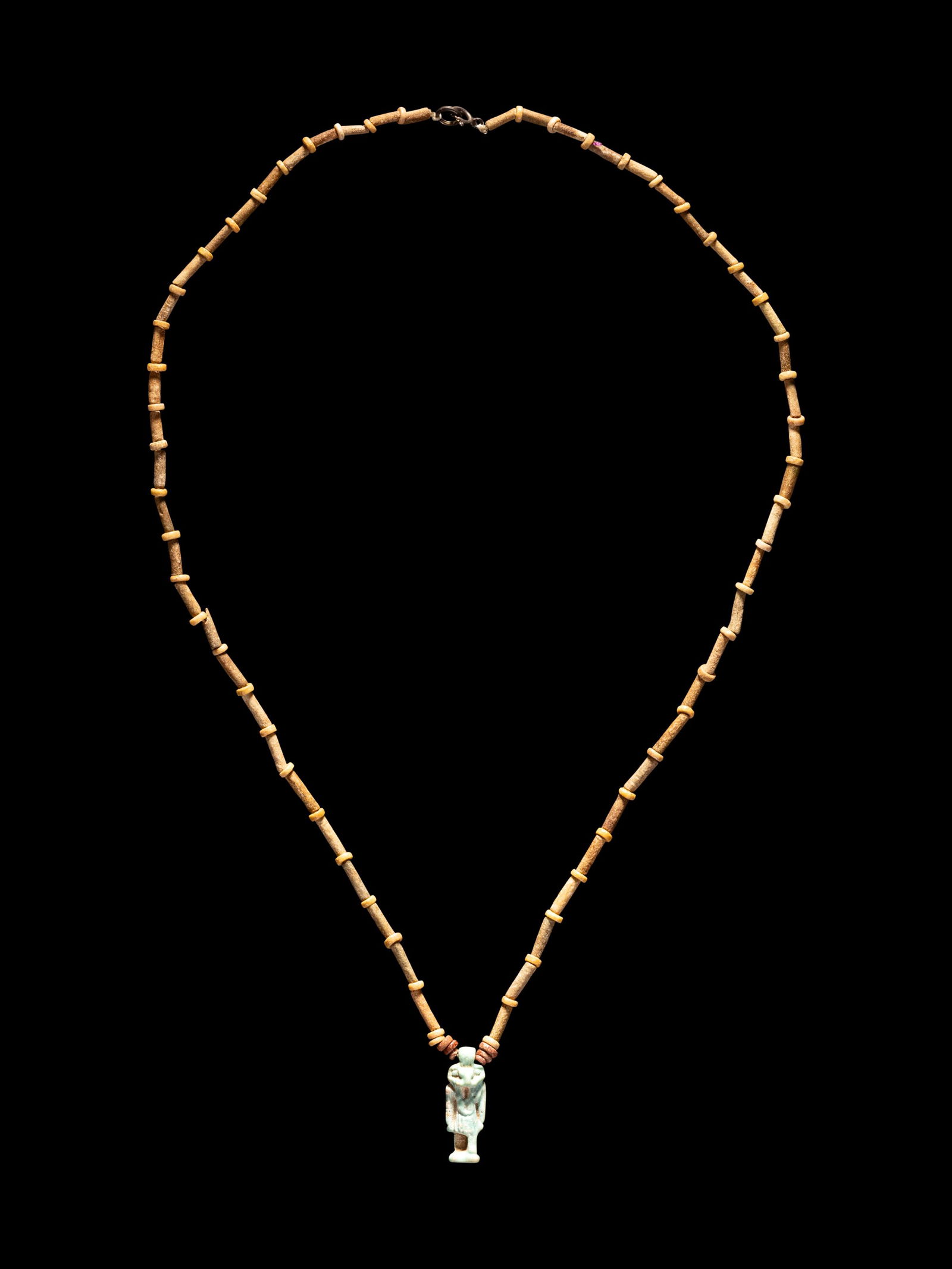 An Egyptian Bead and Faience Necklace with Khnum Length (1 of 4)