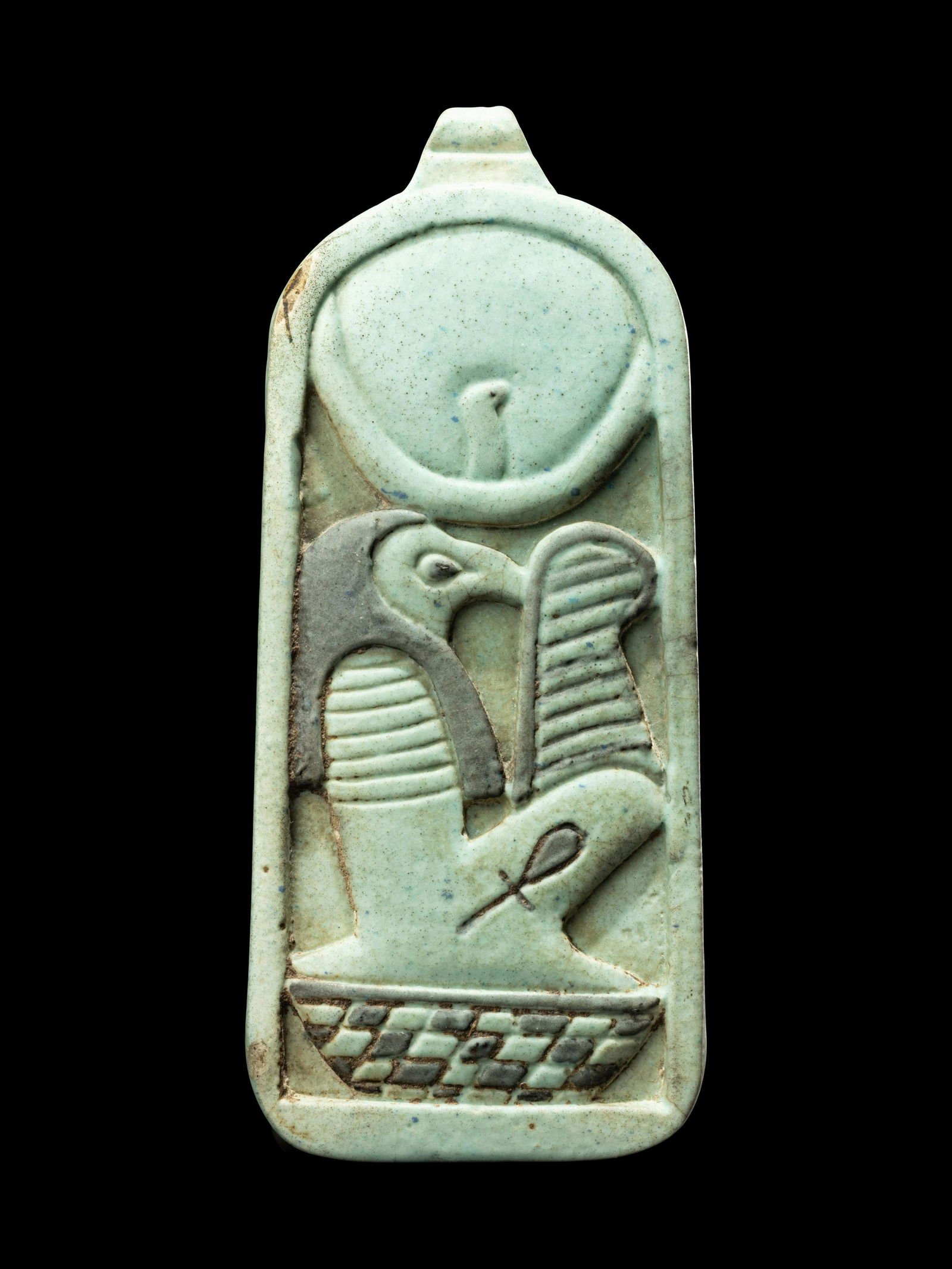 An Egyptian Plaque of Khonsu Height 5 inches (12 cm). (1 of 4)