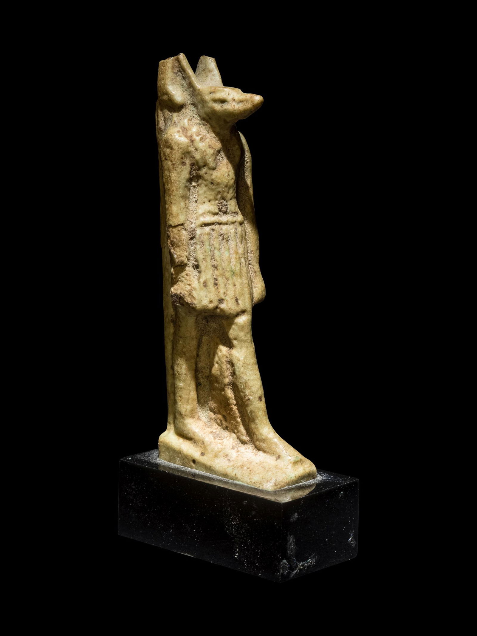 An Egyptian Faience Anubis Height 2 inches (5 cm). (1 of 4)
