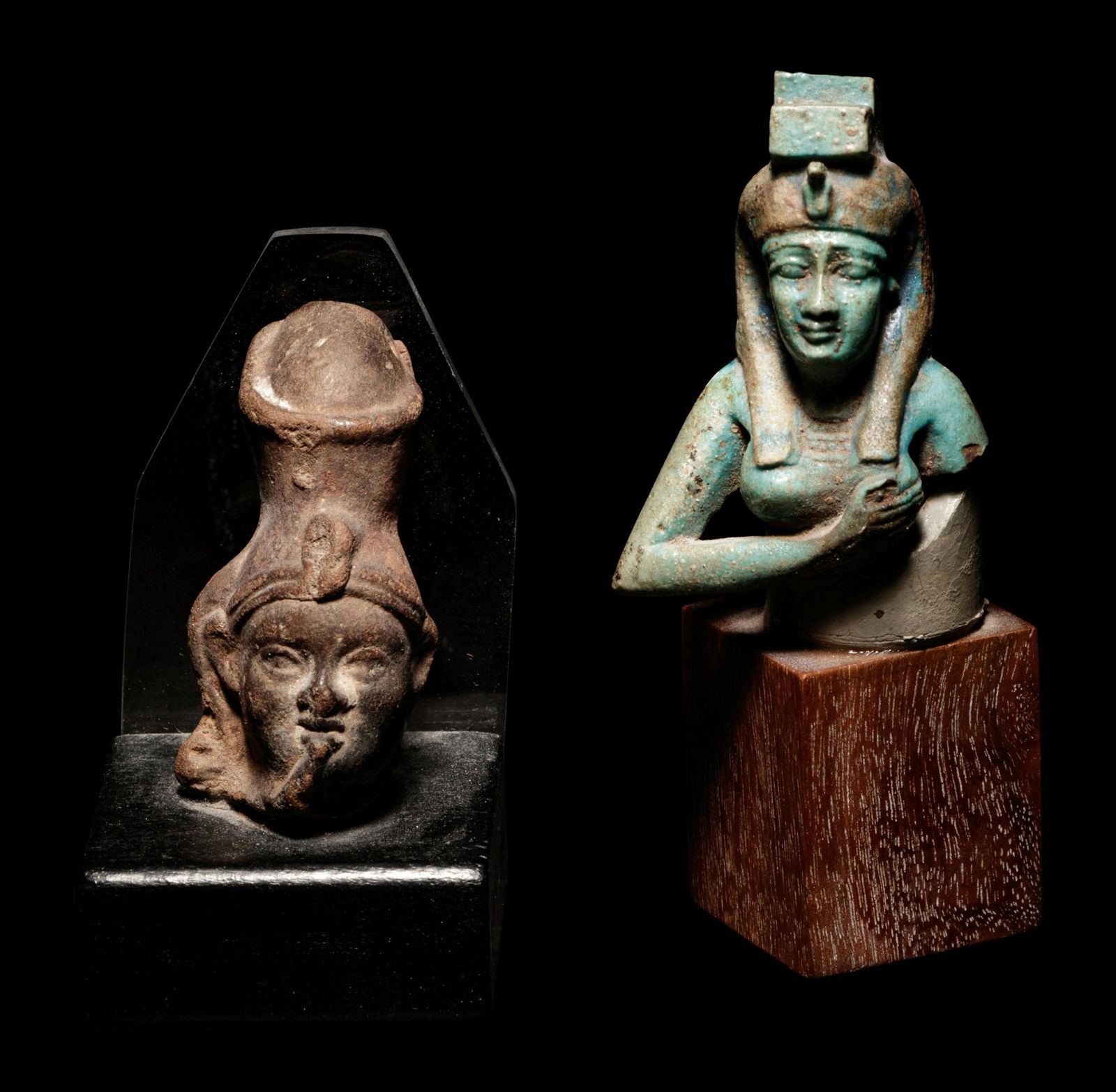 A Graeco-Egyptian Terracotta Head of Harpocrates and an (1 of 3)