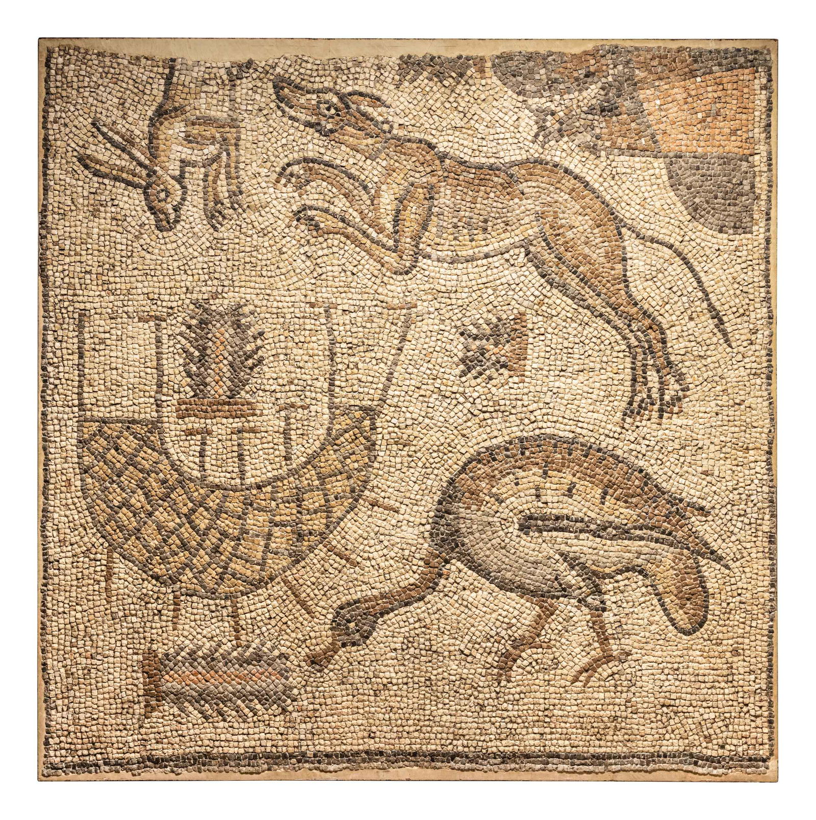 A Late Roman Stone Mosaic of a Hunting Scene 71 x 69 (1 of 6)