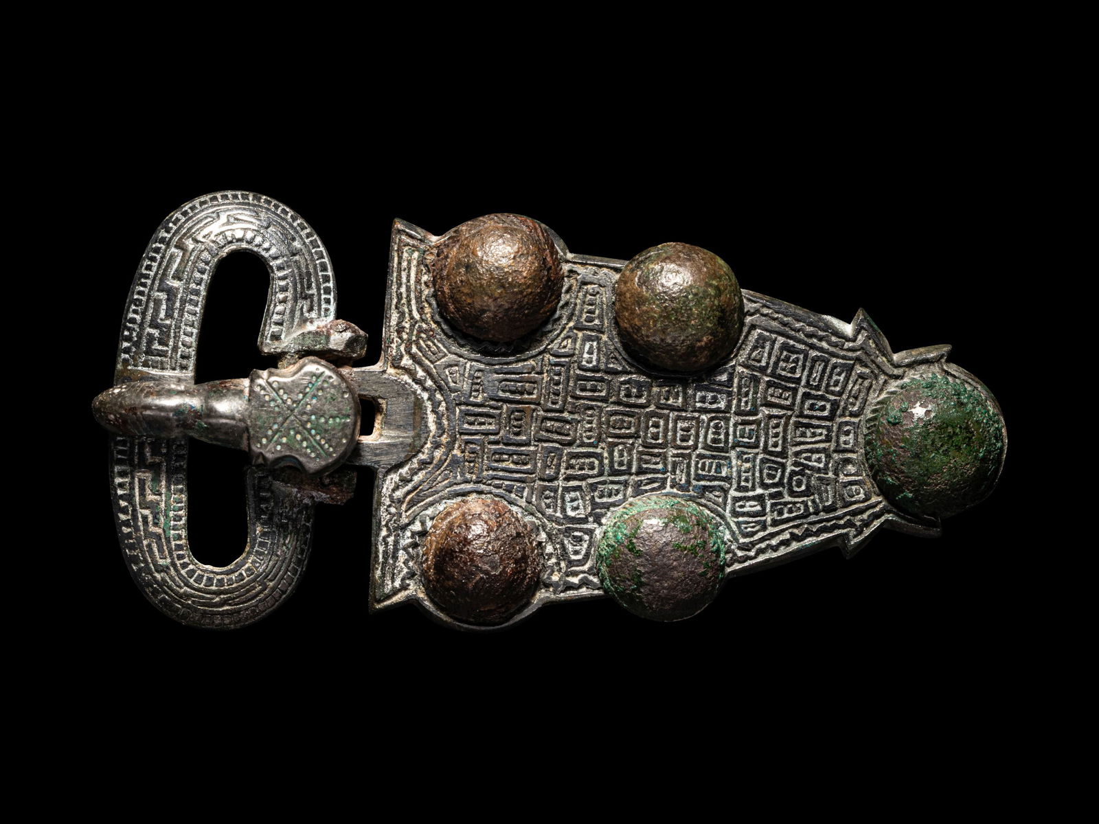 A Merovingian Bronze Belt Buckle Width 5 inches (12.5 (1 of 4)