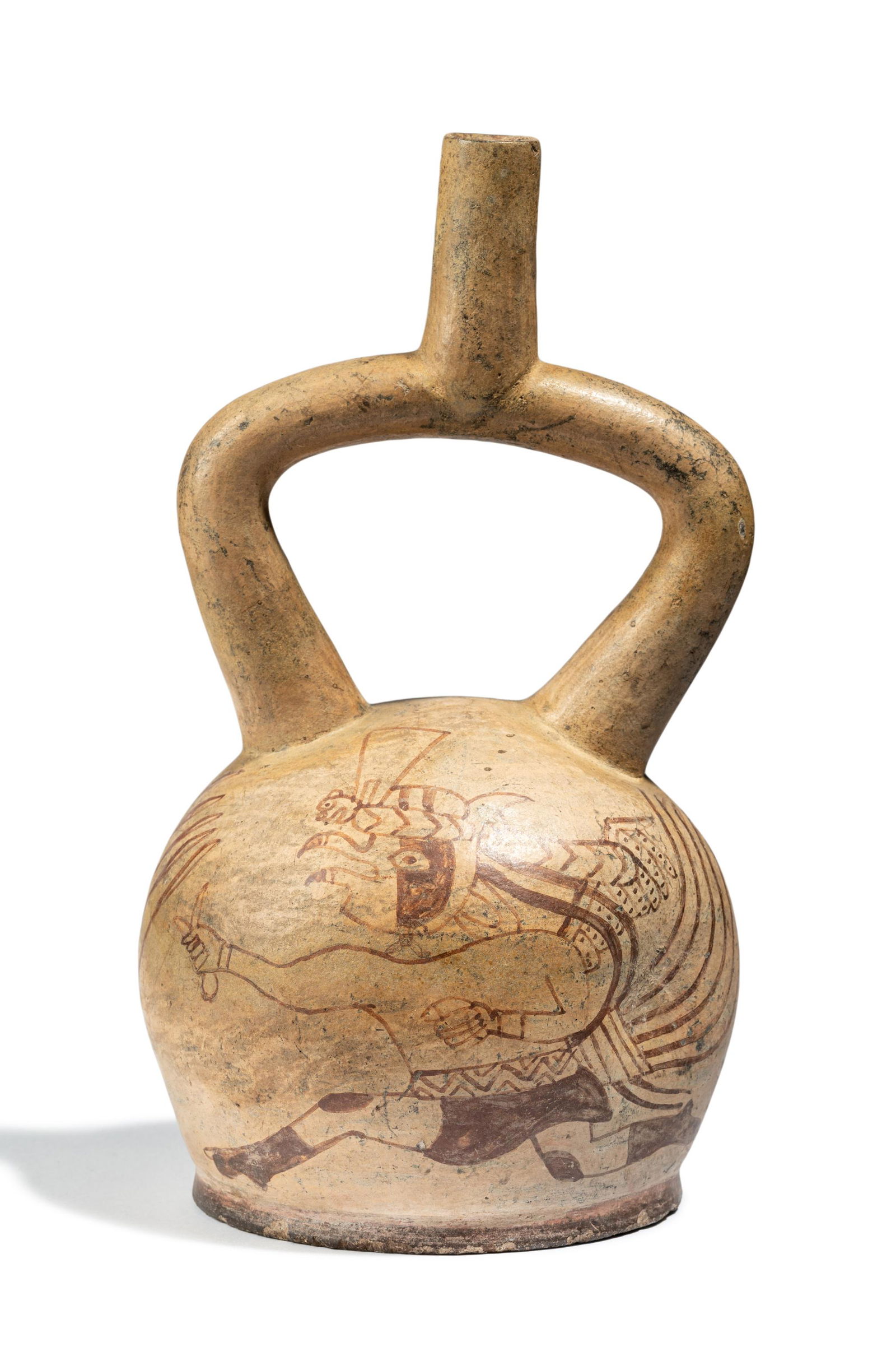 A Moche Fineline Stirrup Vessel Height 10 1/2 inches (1 of 6)