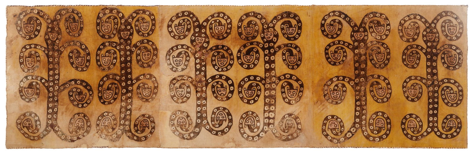 A Nasca-Huari Textile 37 x 102 inches (93 x 259 cm).: A Nasca-Huari Textile Peru, Circa 500-700 A.D. 37 x 102 inches (93 x 259 cm). Property from the Collection of Susan Piser, Chicago, Illinois Provenance: Acquired from Edward H. Merrin Gallery, New Yor