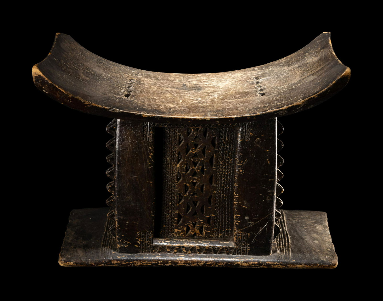 An Ashanti Wood Stool Height 12 1/4 inches (31 cm). (1 of 4)