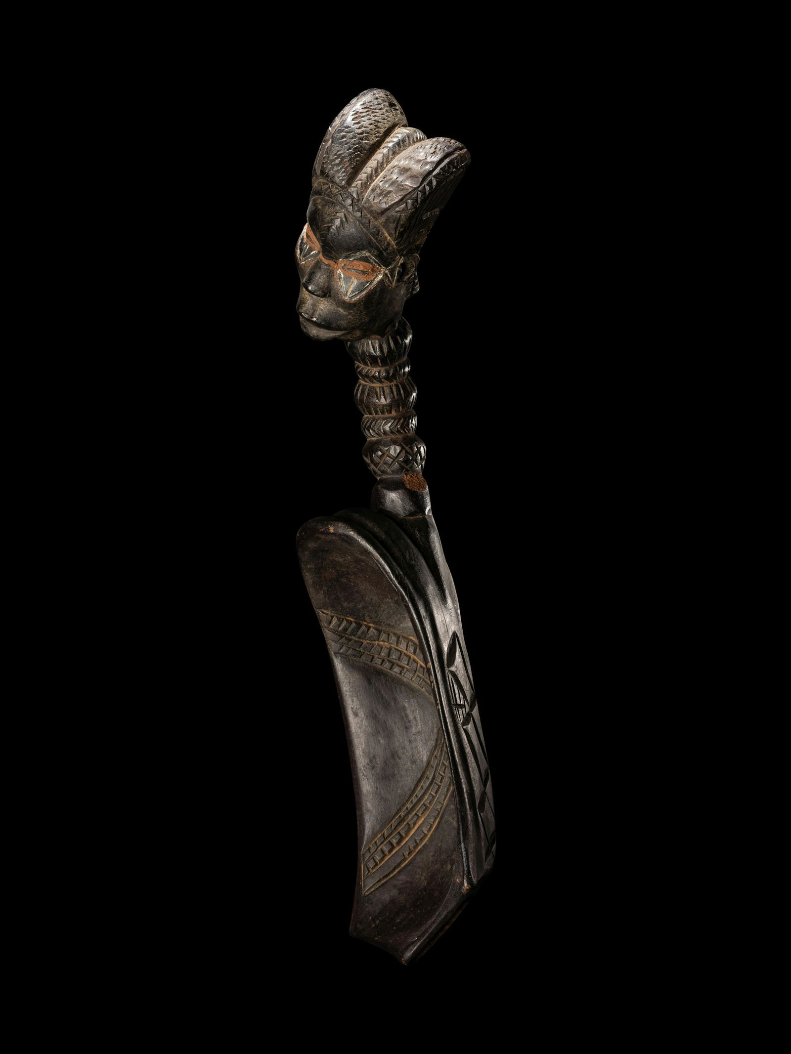 A Dan Wood Ceremonial Ladle Height 13 inches (33 cm). (1 of 5)