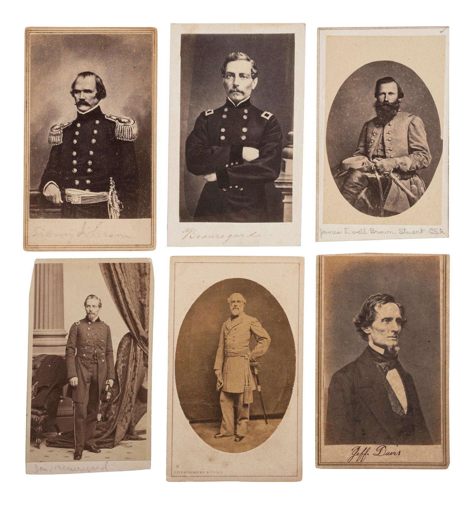 [CIVIL WAR - CONFEDERACY]. A group of 6 CDVs of (1 of 2)