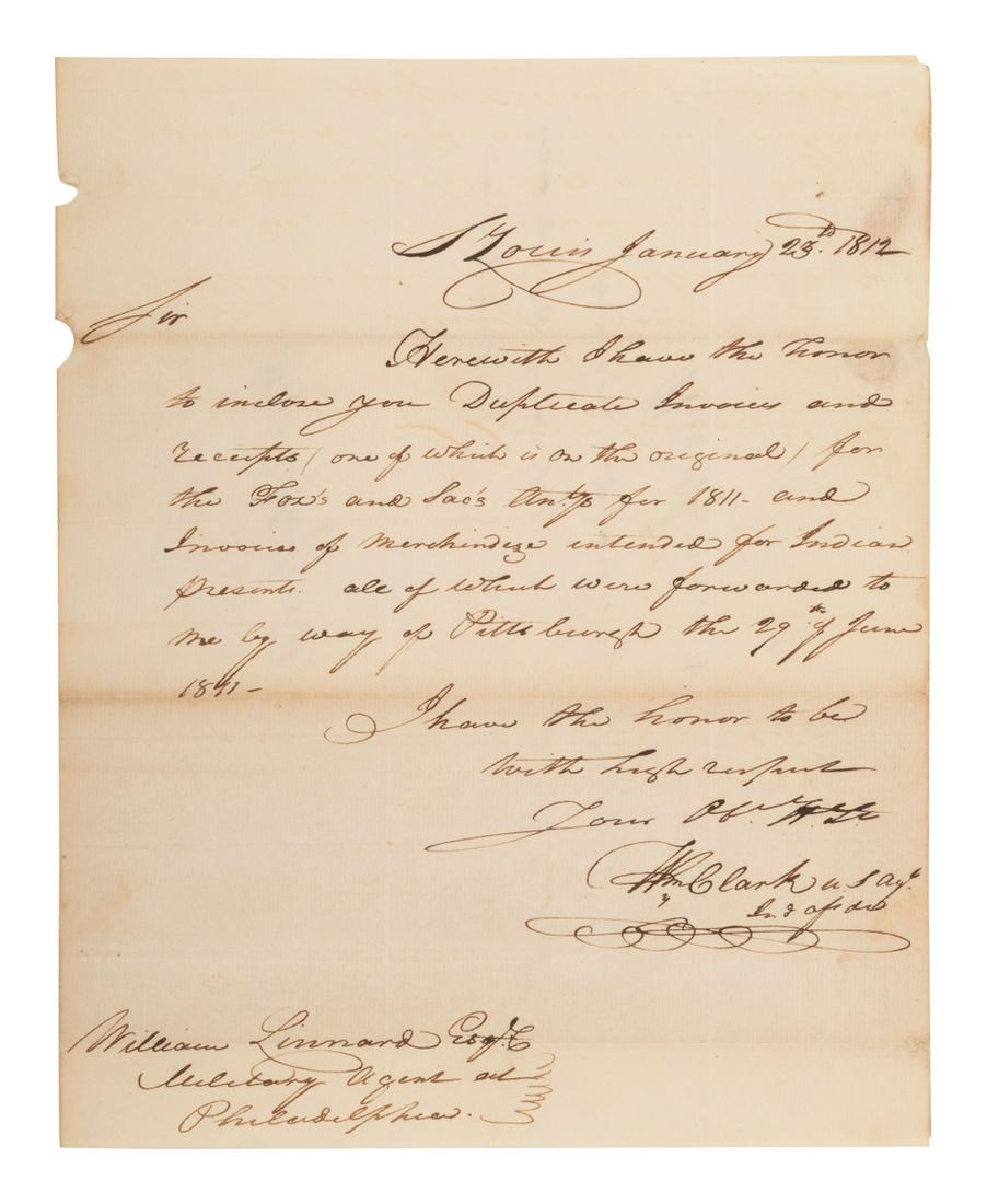 [NATIVE AMERICANS]. CLARK, William (1770-1838). (1 of 4)