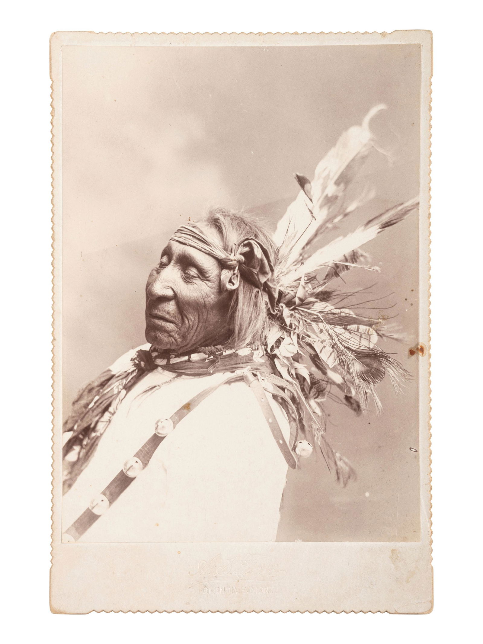 [NATIVE AMERICANS]. Cabinet card portrait of an elderly (1 of 2)