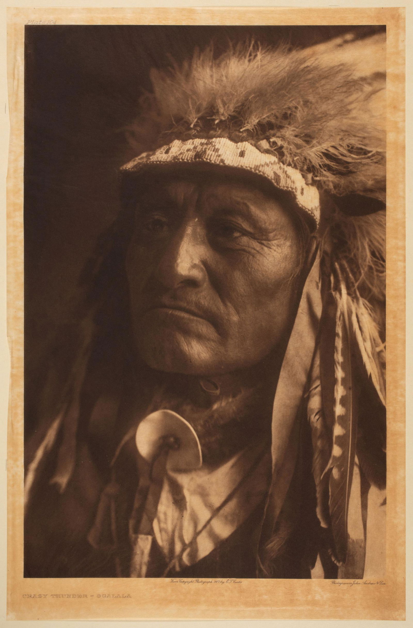 CURTIS, Edward (1868-1952). Crazy Thunder - (1 of 1)