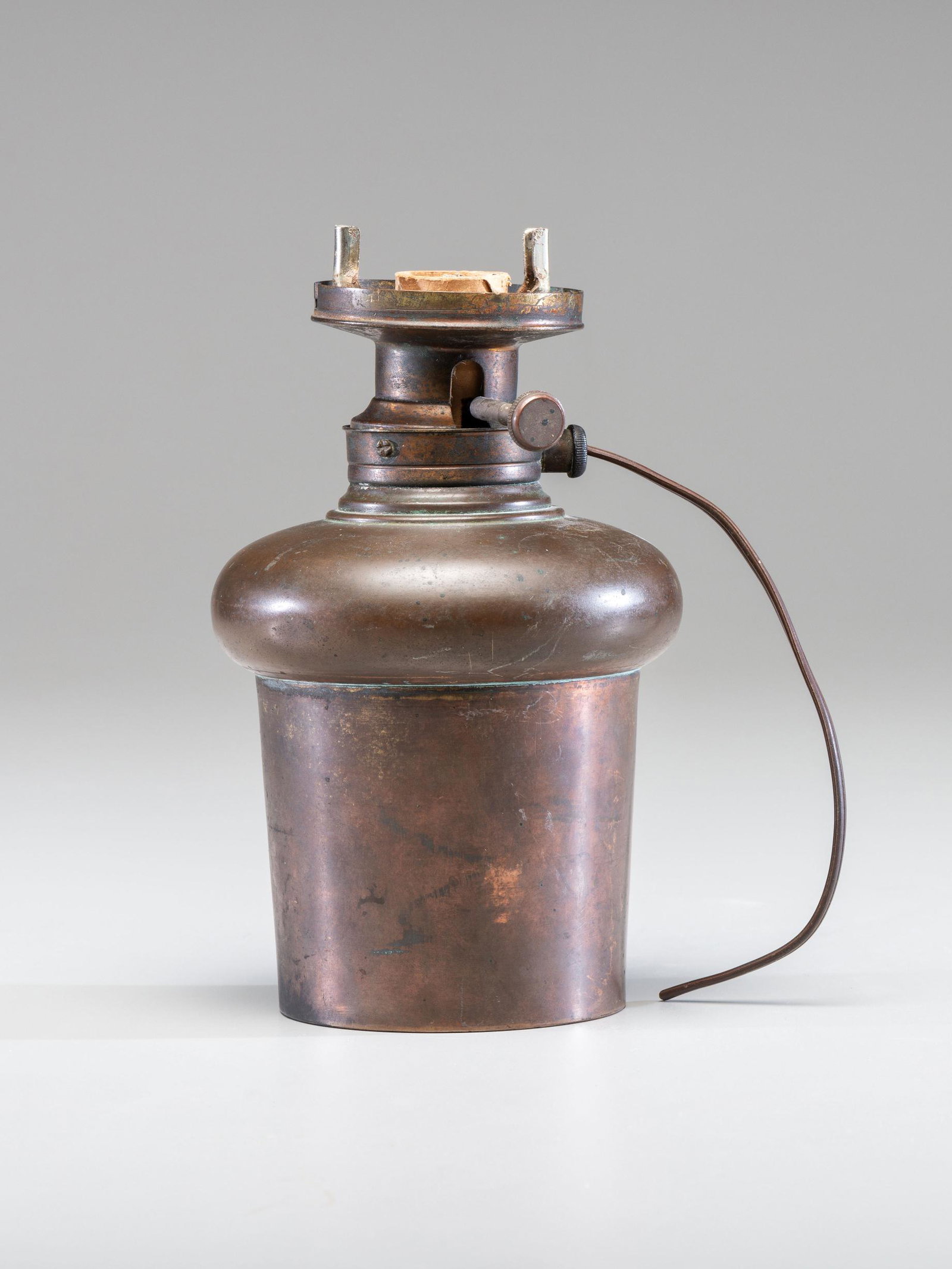 Tiffany Studios American, Early 20th Century Oil Font: Tiffany Studios American, Early 20th Century Oil Font copper underside marked 'Tiffany Studios / New York / D890.' H 8 inches.
