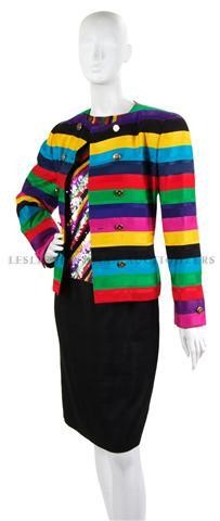 A Bill Blass Multicolor Three Piece Evening Suit.: A Bill Blass Multicolor Three Piece Evening Suit. Labeled: Bill Blass. Property of a Lady New York City, New York