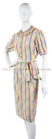 A Zandra Rhodes Multicolor Silk Chiffon Dress. Siz: A Zandra Rhodes Multicolor Silk Chiffon Dress. Labeled: Zandra Rhodes/For Jack Mulqueen. Size 8. Property of a Lady New York City, New York