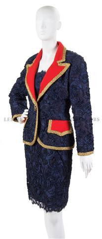 A Group of Garments,: A Group of Garments, 4 ensembles total, comprised of an Oscar de la Renta jacket, a Bill Blass skirt suit and two dresses. Property of a Lady New York City, New York