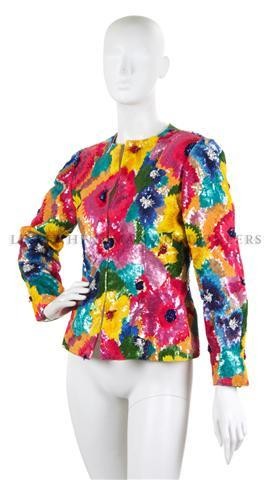 A Group of Garments,: A Group of Garments, 4 ensembles total, comprised of a Carolina Herrera leather skirt, two Bill Blass jackets and a suit. Property of a Lady New York City, New York