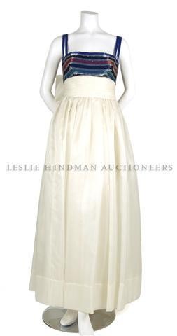 A Group of Clothing,: A Group of Clothing, comprised of three evening gowns and a Valentino Pink wool skirt suit.