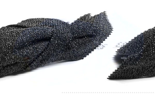 A Bes-Ben Navy Straw hat,: A Bes-Ben Navy Straw hat, with a large bow at front. Labeled: Bes-Ben.