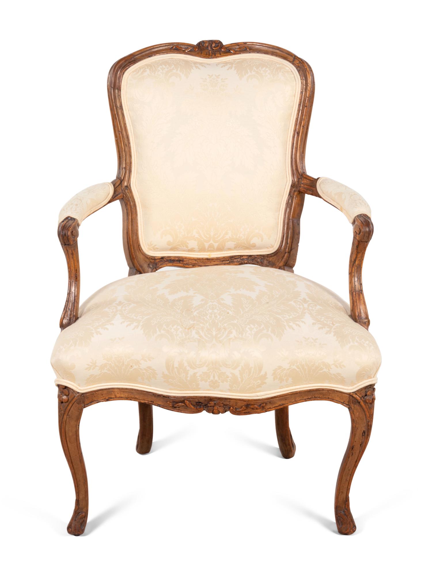 A Louis XV Walnut Fauteuil (1 of 3)