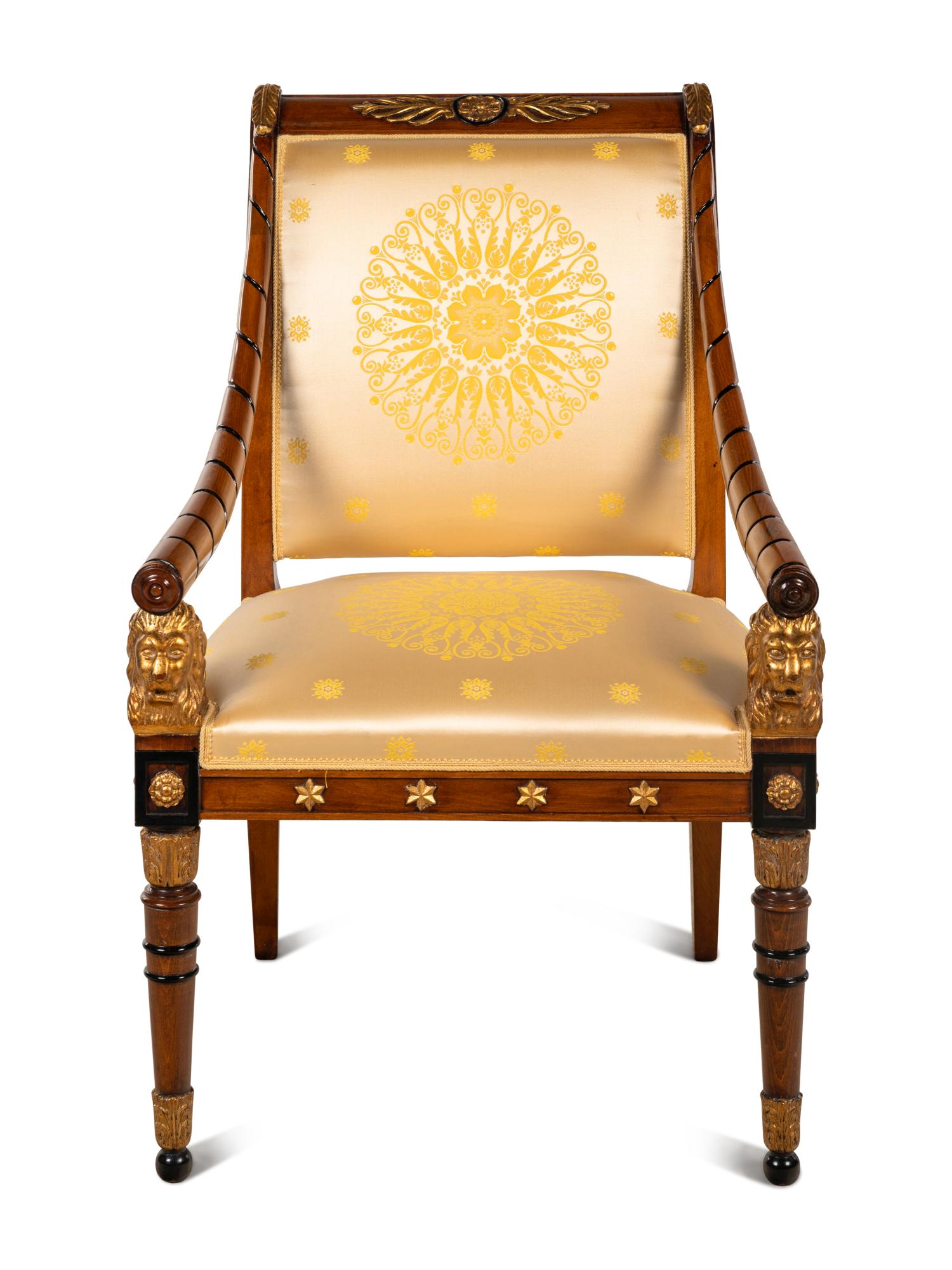 An Empire Style Parcel Gilt and Ebonized Armchair (1 of 3)